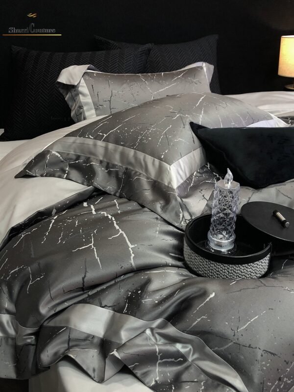 S.C. - 1053 Dark Grey Black Metallic Color - 100% Jacquard Cotton - Image 11