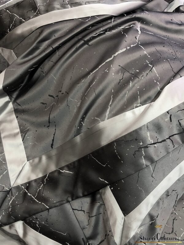 S.C. - 1053 Dark Grey Black Metallic Color - 100% Jacquard Cotton - Image 4