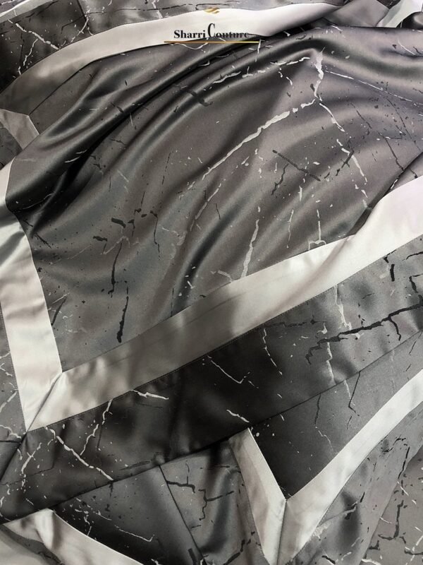 S.C. - 1053 Dark Grey Black Metallic Color - 100% Jacquard Cotton - Image 6