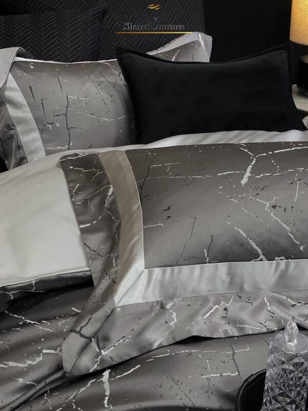 S.C. - 1053 Dark Grey Black Metallic Color - 100% Jacquard Cotton - Image 9