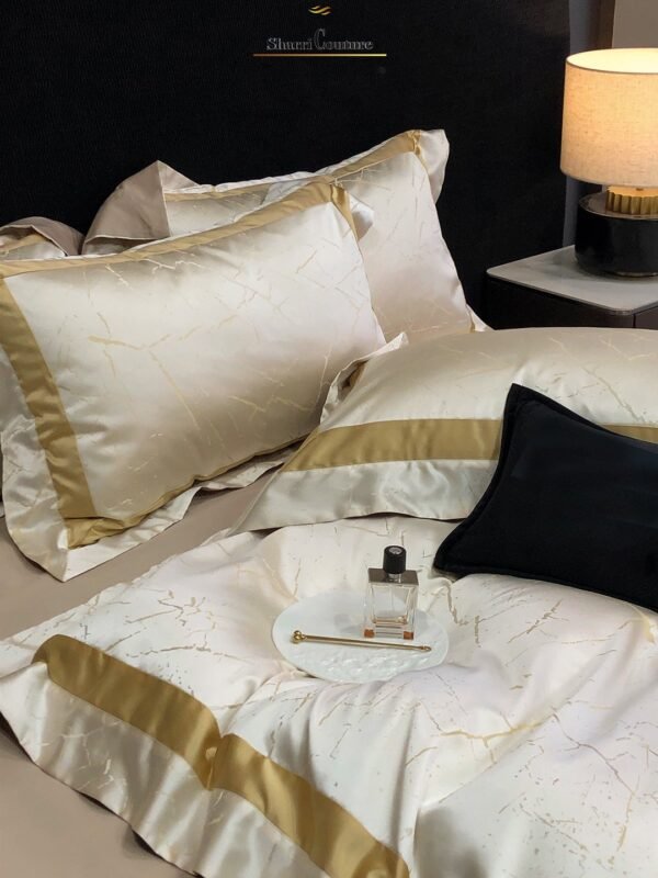 S.C. - 1053 Light Beige Metallic Color - 100% Jacquard Cotton - Image 4