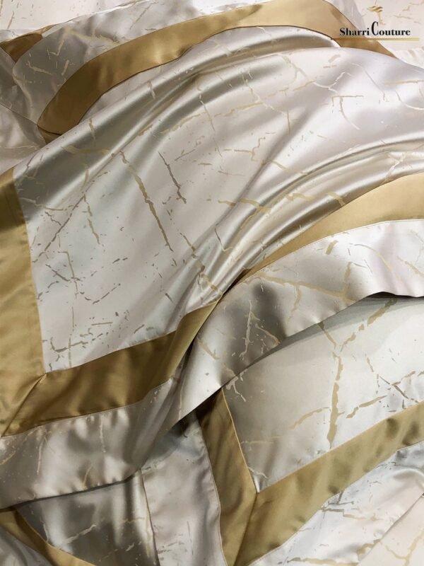S.C. - 1053 Light Beige Metallic Color - 100% Jacquard Cotton - Image 5