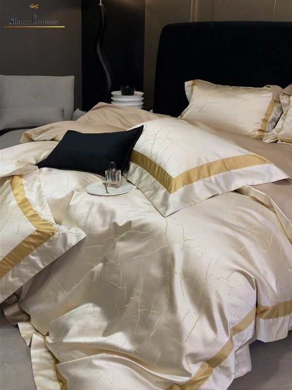 S.C. - 1053 Light Beige Metallic Color - 100% Jacquard Cotton - Image 8