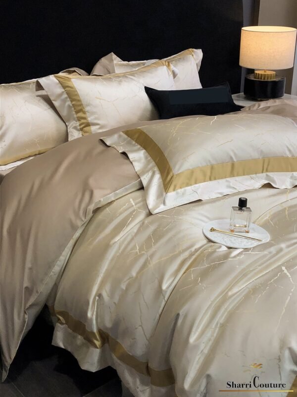S.C. - 1053 Light Beige Metallic Color - 100% Jacquard Cotton - Image 9