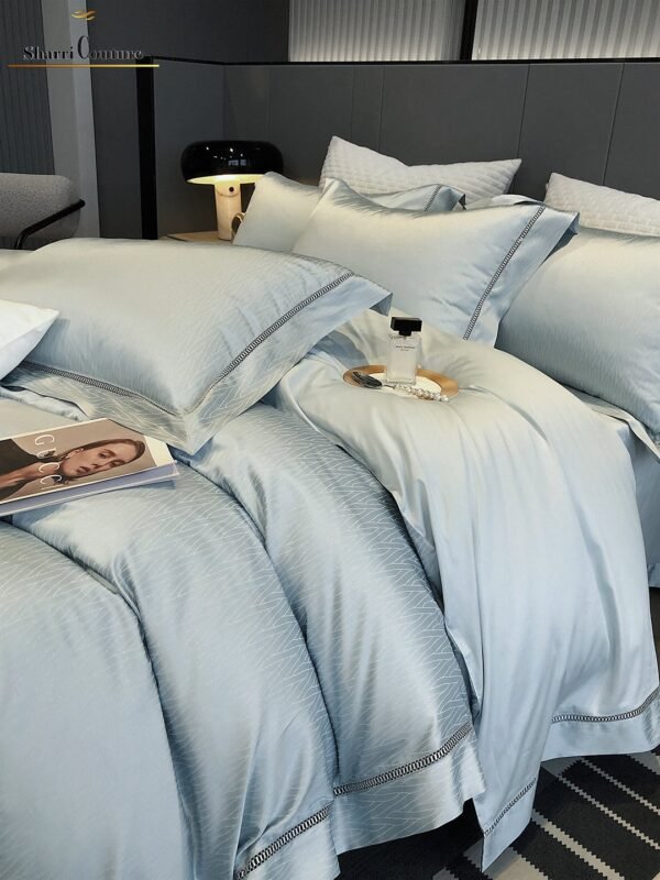 S. C. - 1015 -  Greenish Light Blue Color - Combination of Cotton and Silk - Image 9