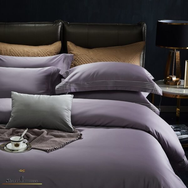 S. C. - 1043 - Deep Violet With 4 Embroidery Frame Lines - 100s Long Staple Cotton - Image 7