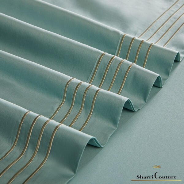 S. C. - 1044 - Multi Lines Embroidery Frames - Light Turquoise / Water Green Color - 100s Long Staple Cotton - Image 10