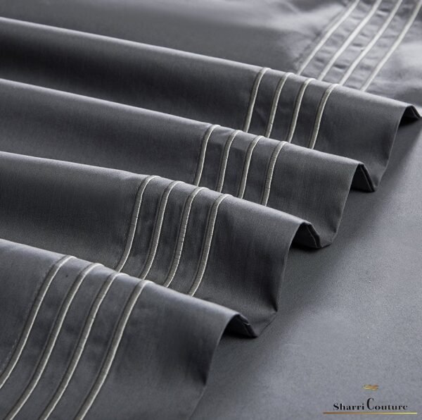 S. C.-1043 - Four Lines Embroidery Frame Bottle Grey Color - 100s Long Staple Cotton - Image 8