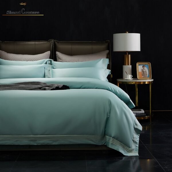 S. C. - 1043 - Turquoise Color With 4 Embroidery Frames Lines - 100s Long Staple Cotton - Image 11