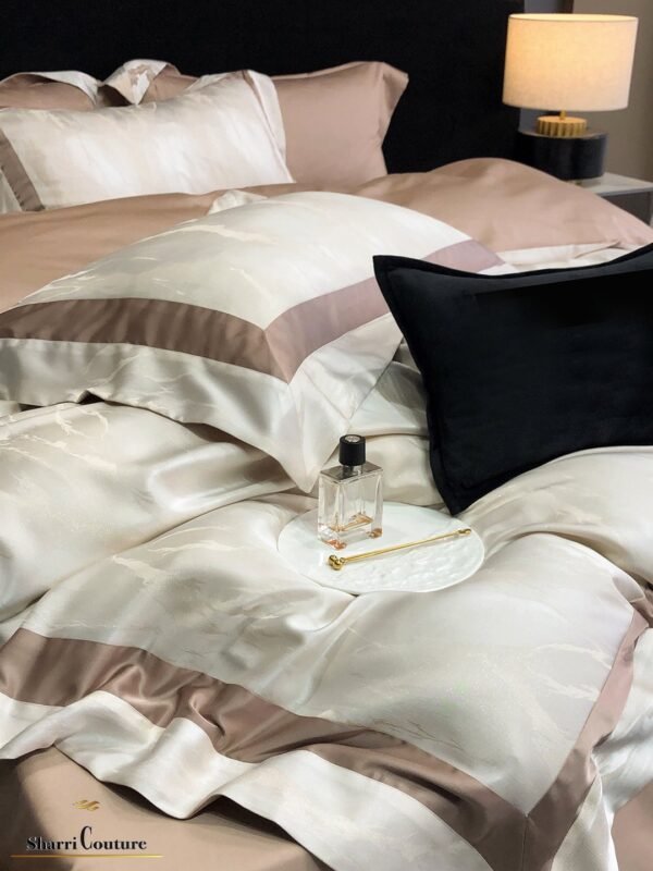 S. C. - 1055 - Light Beige Light Brown  Metallic Frame Color - 100% Jacquard Cotton - Image 11