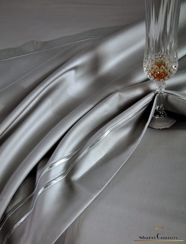 S.C. 1042 Two Line Embroidery Frame of Grey Color - 100s Long Staple Cotton - Image 6