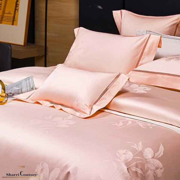 S.C. - 1008 - 100% Light Pink Color - Jacquard Cotton - Image 9
