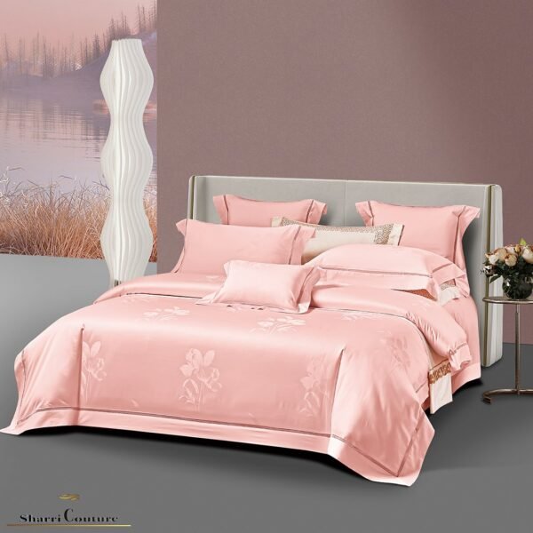 S.C. - 1008 - 100% Light Pink Color - Jacquard Cotton