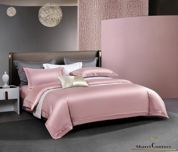 S. C. - 1042 - Light Old Pink Color With 2 Embroidery Frames Lines - 100s Long Staple Cotton
