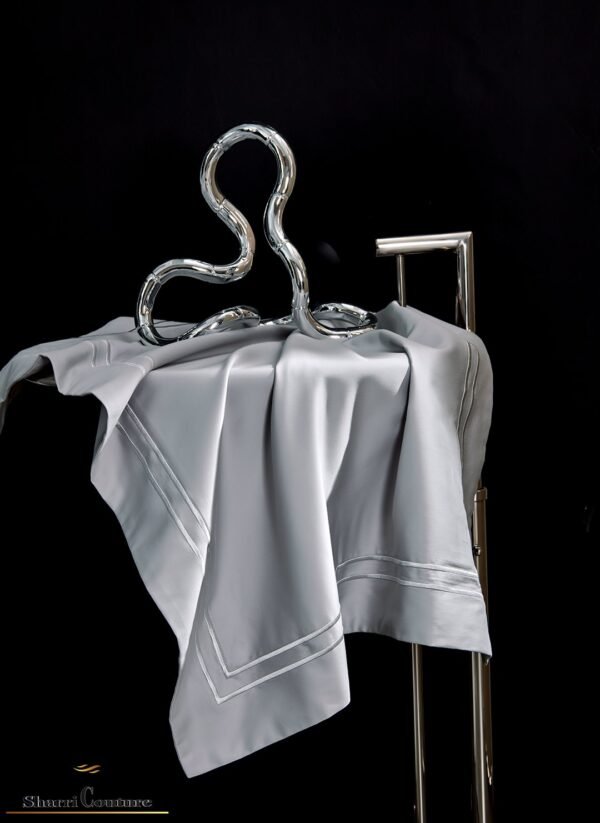 S.C. 1042 Two Line Embroidery Frame of Silver Grey Color - 100s Long Staple Cotton - Image 4