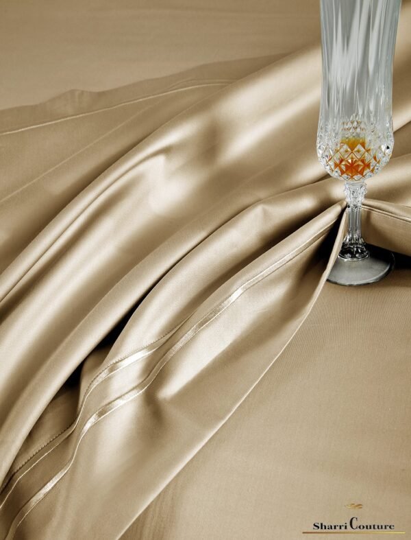 S.C. 1042 Two Line Embroidery Frame of Golden Champagne Color - 100s Long Staple Cotton - Image 8