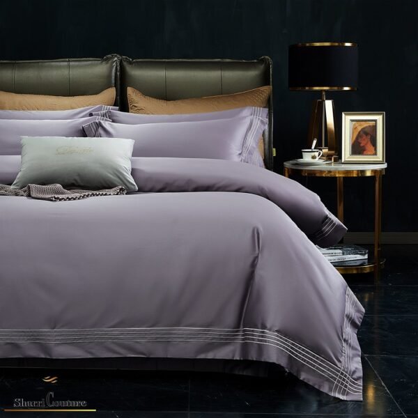 S. C. - 1043 - Deep Violet With 4 Embroidery Frame Lines - 100s Long Staple Cotton - Image 2