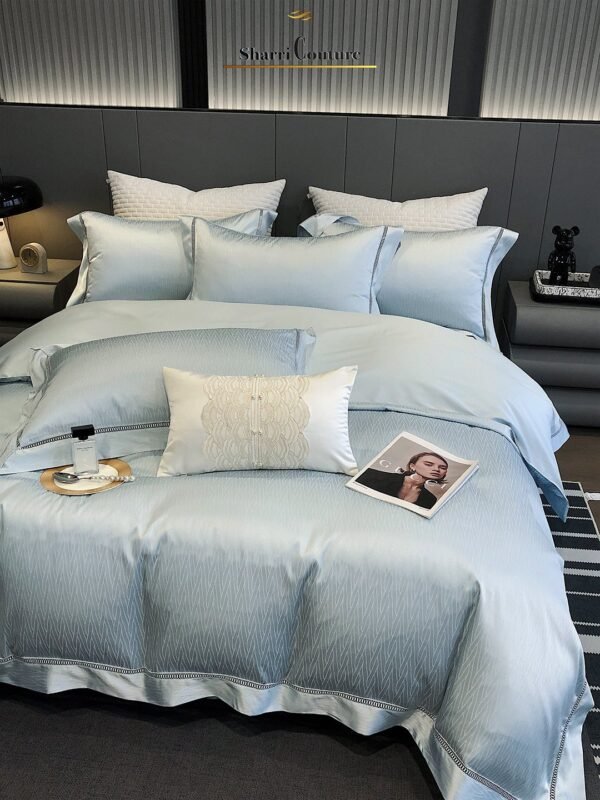 S. C. - 1015 -  Greenish Light Blue Color - Combination of Cotton and Silk - Image 10
