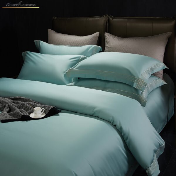 S. C. - 1044 - Multi Lines Embroidery Frames - Light Turquoise / Water Green Color - 100s Long Staple Cotton - Image 3
