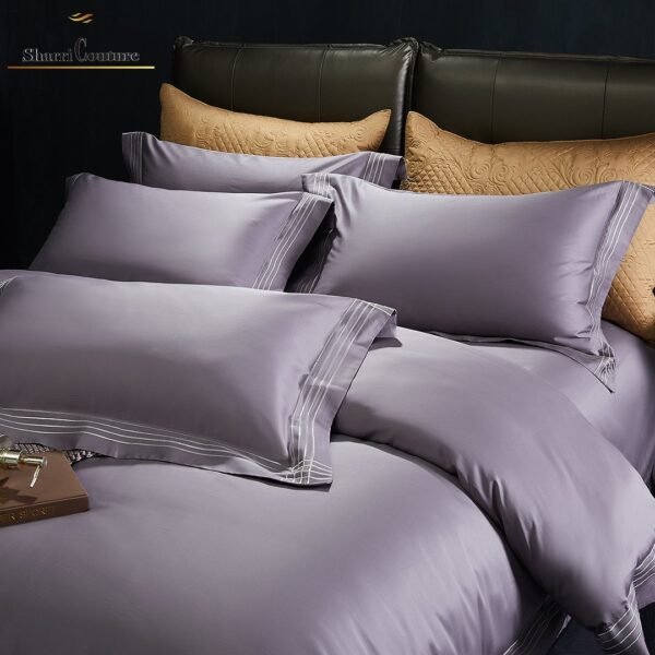 S. C. - 1043 - Deep Violet With 4 Embroidery Frame Lines - 100s Long Staple Cotton - Image 9