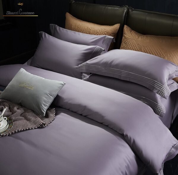 S. C. - 1043 - Deep Violet With 4 Embroidery Frame Lines - 100s Long Staple Cotton - Image 6