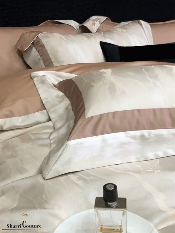 S. C. - 1055 - Light Beige Light Brown  Metallic Frame Color - 100% Jacquard Cotton - Image 9