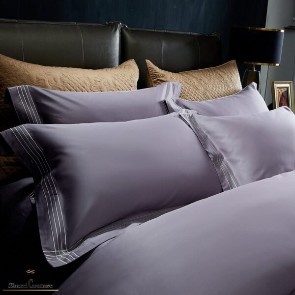 S. C. - 1043 - Deep Violet With 4 Embroidery Frame Lines - 100s Long Staple Cotton - Image 10