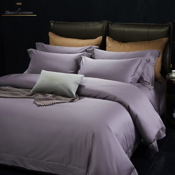 S. C. - 1043 - Deep Violet With 4 Embroidery Frame Lines - 100s Long Staple Cotton - Image 4