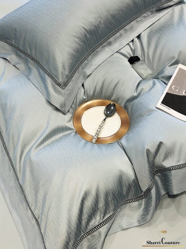 S. C. - 1015 -  Greenish Light Blue Color - Combination of Cotton and Silk - Image 2