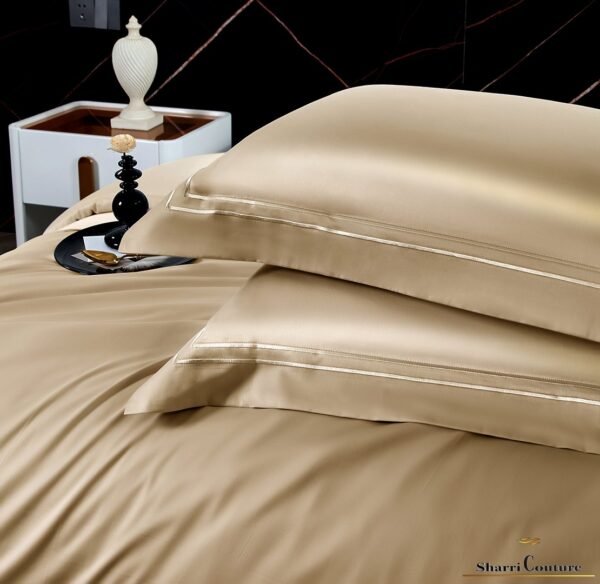S.C. 1042 Two Line Embroidery Frame of Golden Champagne Color - 100s Long Staple Cotton - Image 5