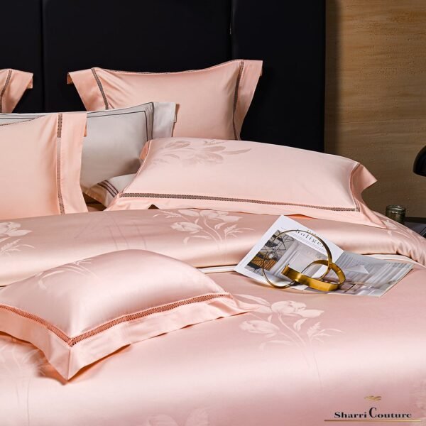 S.C. - 1008 - 100% Light Pink Color - Jacquard Cotton - Image 5