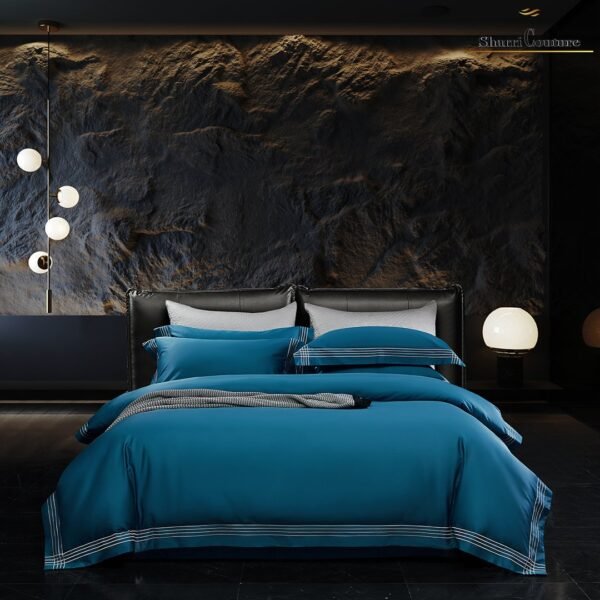 S. C. - 1043 With - Blue Royal Color 4 Embroidery Frame Lines - 100s Long Staple Cotton
