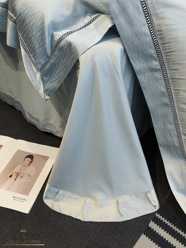 S. C. - 1015 -  Greenish Light Blue Color - Combination of Cotton and Silk - Image 3