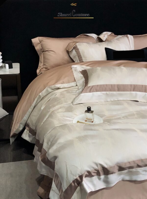 S. C. - 1055 - Light Beige Light Brown  Metallic Frame Color - 100% Jacquard Cotton - Image 10