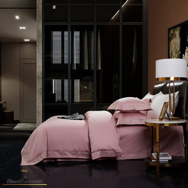 S. C. - 1043 - Old Pink Color with 4 Embroidery Frames Lines - 100s Long Staple Cotton - Image 4
