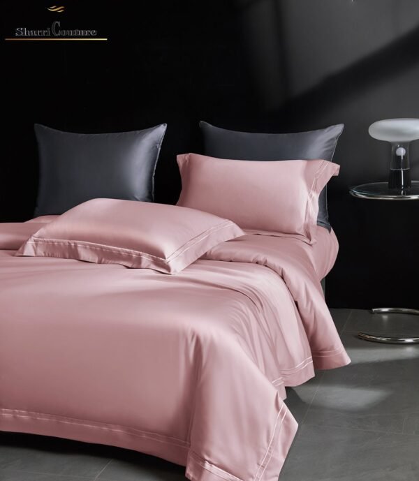 S. C. - 1042 - Light Old Pink Color With 2 Embroidery Frames Lines - 100s Long Staple Cotton - Image 8