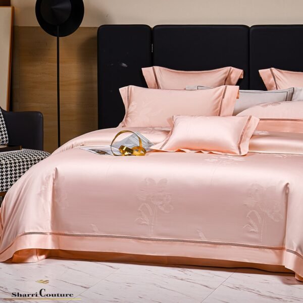 S.C. - 1008 - 100% Light Pink Color - Jacquard Cotton - Image 3