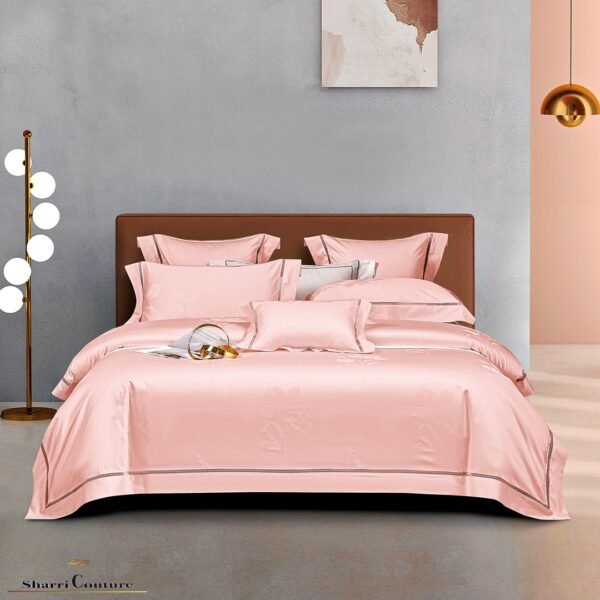 S.C. - 1008 - 100% Light Pink Color - Jacquard Cotton - Image 2