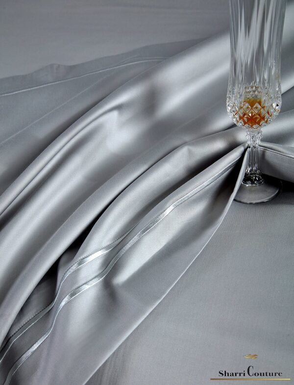 S.C. 1042 Two Line Embroidery Frame of Silver Grey Color - 100s Long Staple Cotton - Image 7