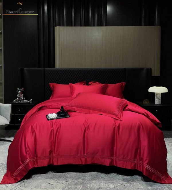 S. C. - 1044 - Multiline Embroidery Frame - Red Color -  100s Long Staple Cotton